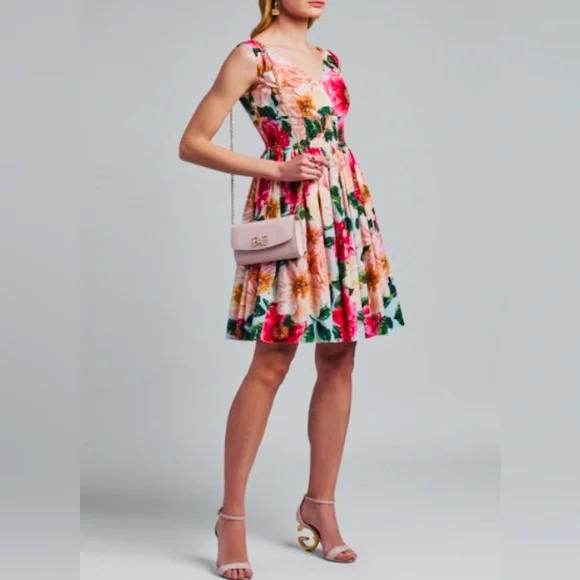 Dolce & Gabanna Floral V-Neck Cotton Sundress - Picture 2 of 14